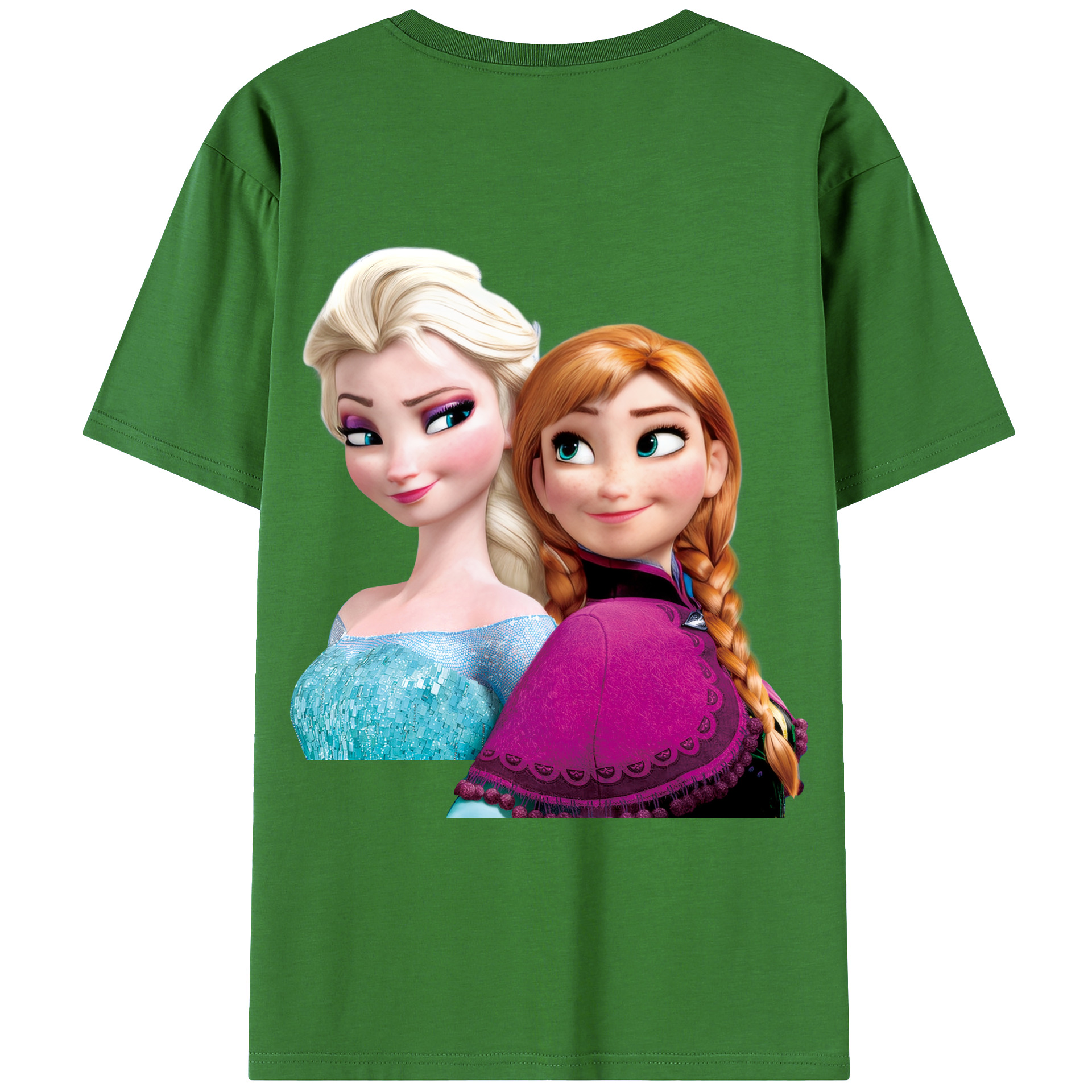 （画像用） アナと雪の女王 アンナ エルサ Frozen Anna Elsa レディース半袖Tシャツ(バックプリント)